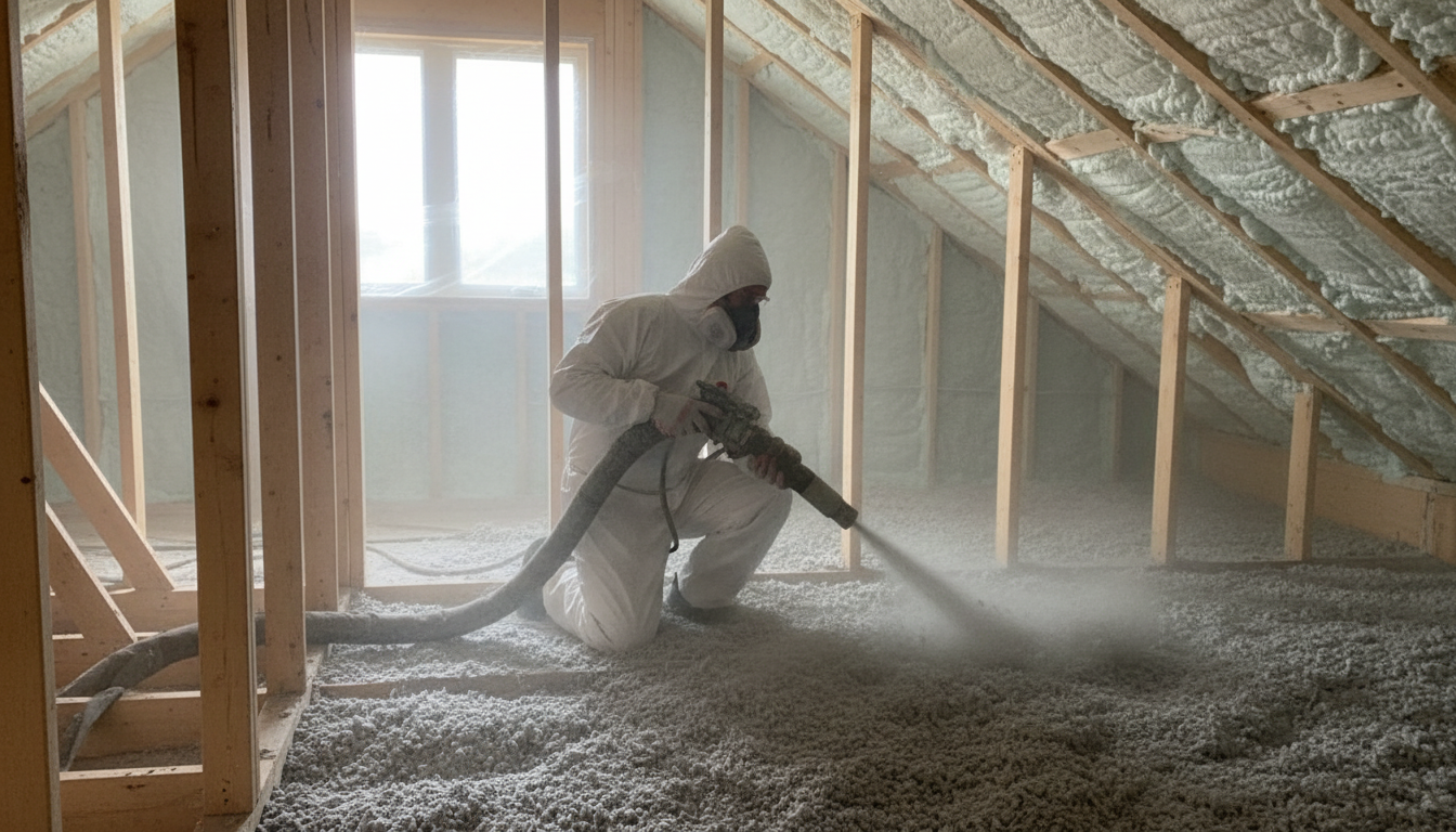 Attic blown-in insulation