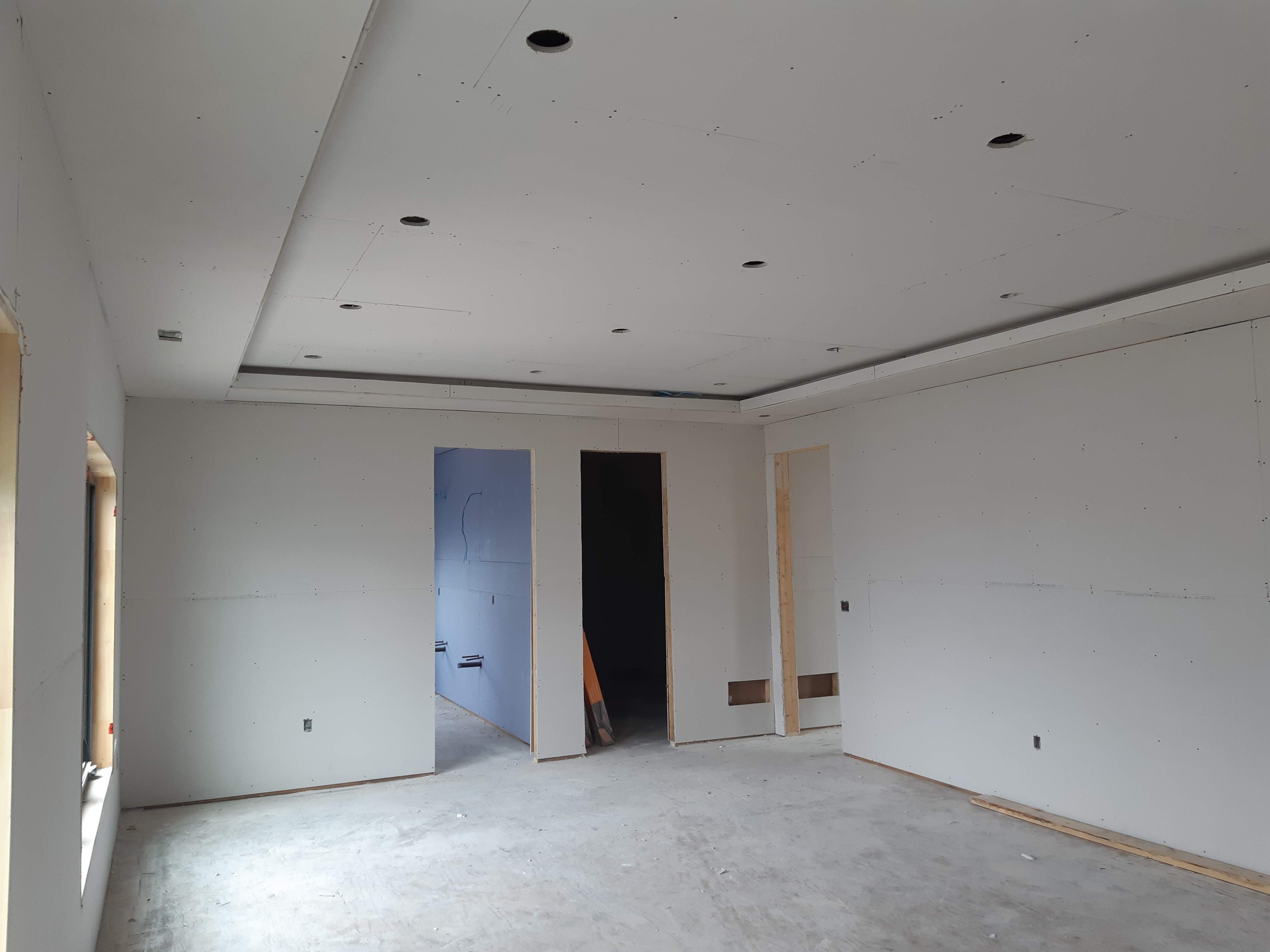 Spray foam and drywall installation