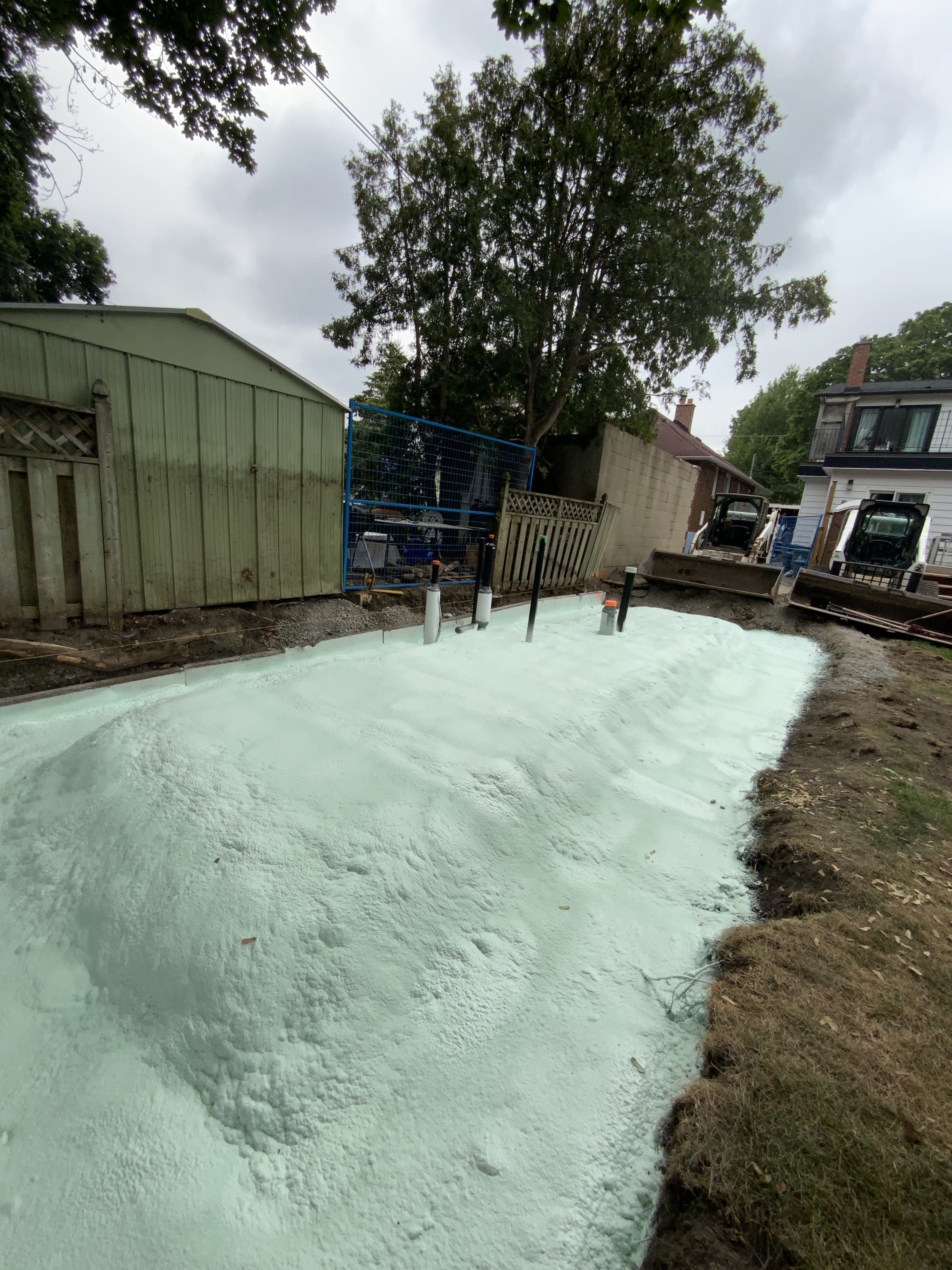 Spray foam applied